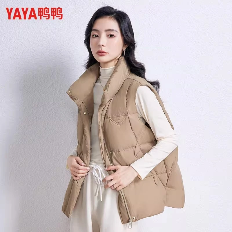 鸭鸭轻薄羽绒马甲女短款立领宽松百搭休闲潮流马夹YE3C600212Y
