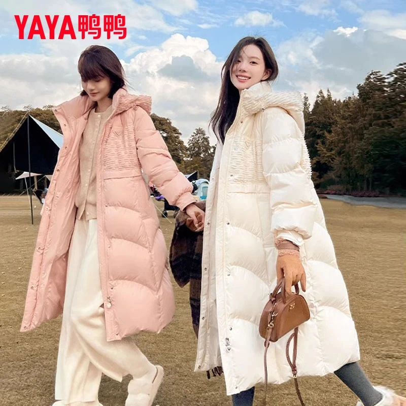 YAYA/鸭鸭羽绒服女长款宽松休闲百搭保暖设计师款外套YE3B626781D