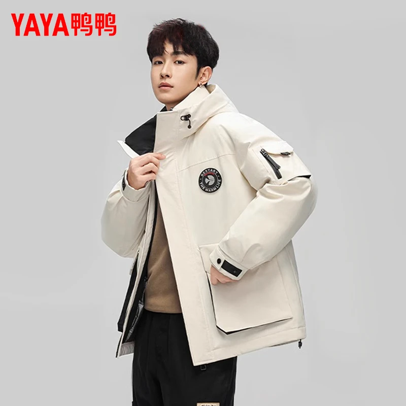 【陈牧驰同款】鸭鸭羽绒服男2024冬新品工装短款外套YE4B010125W