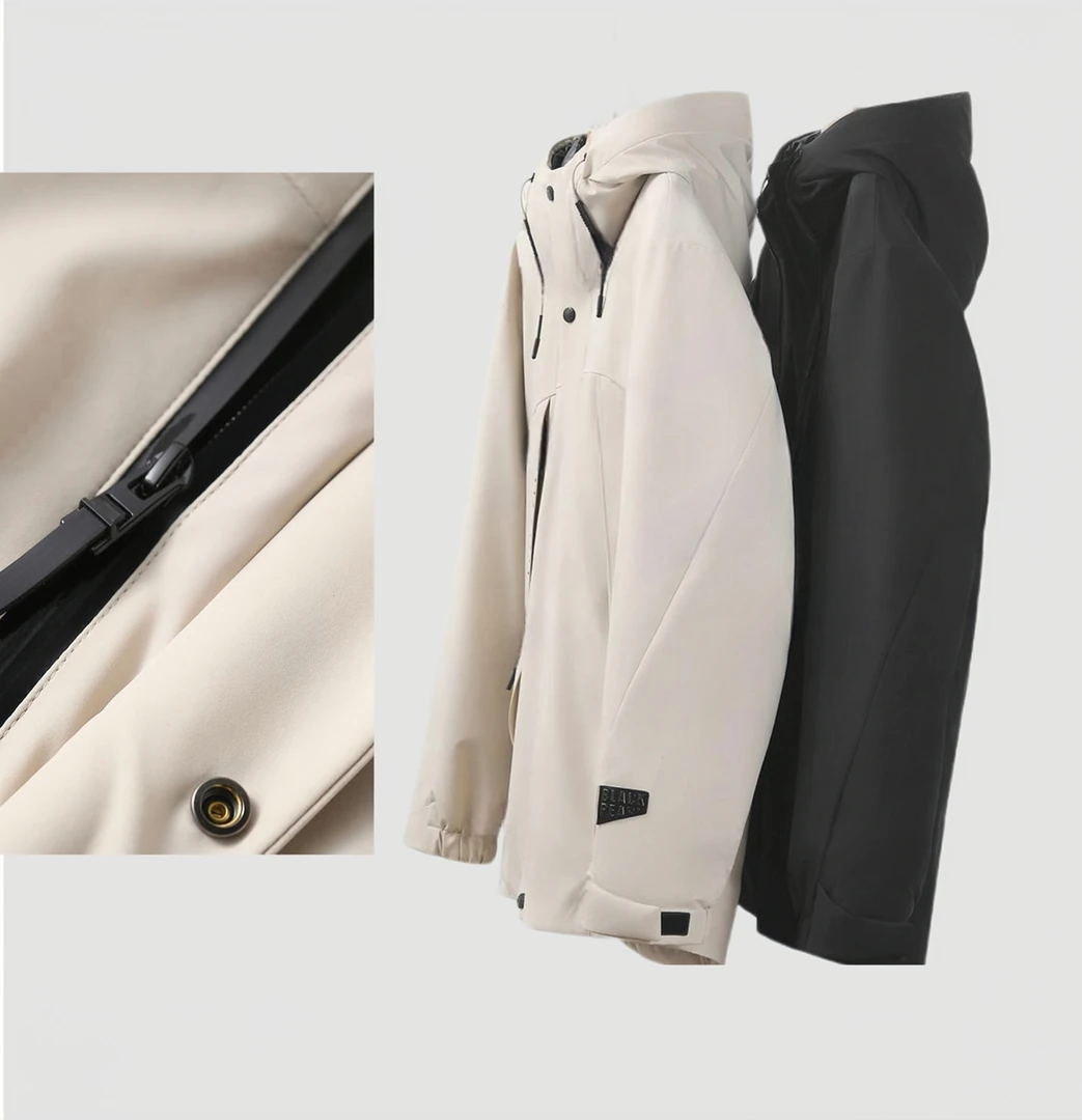 晓夏自制 "极寒冲锋鹅绒服"男女同款 三防十墨烯户外连帽羽绒服