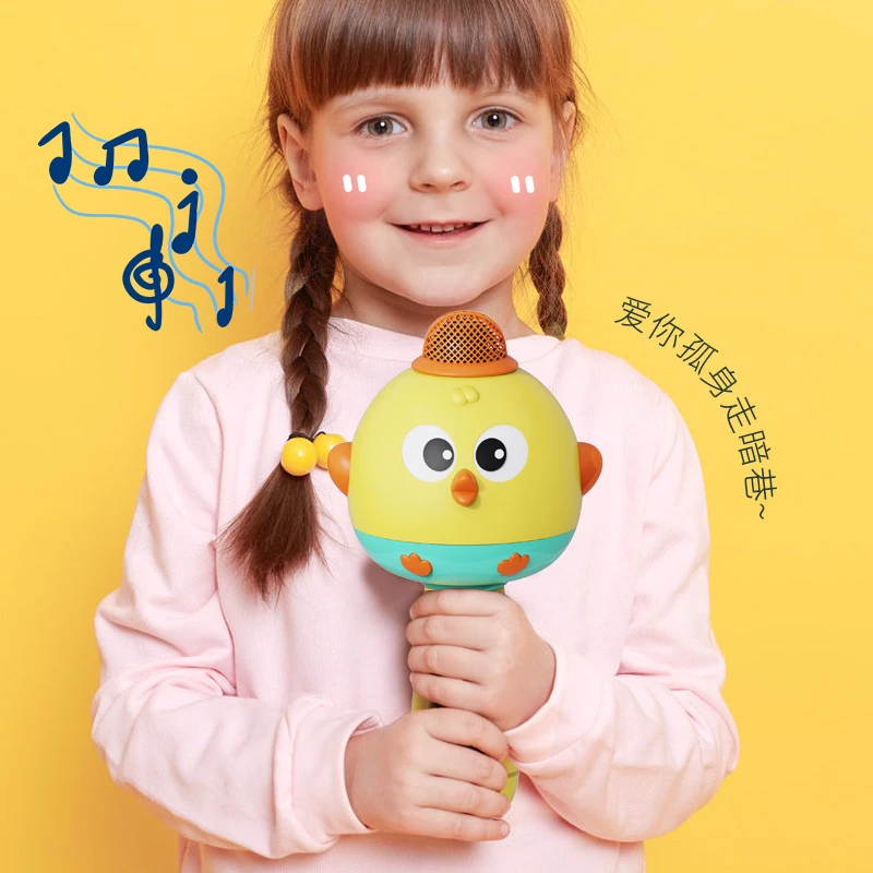 儿童萌趣蓝牙萌鸡充电麦克风变声话筒早教音乐科学实验唱歌玩具麦