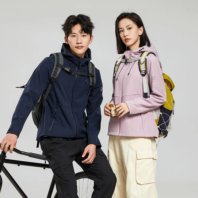 外贸订单！男女款秋冬户外机能石墨烯连帽软壳衣三防外套！BR888