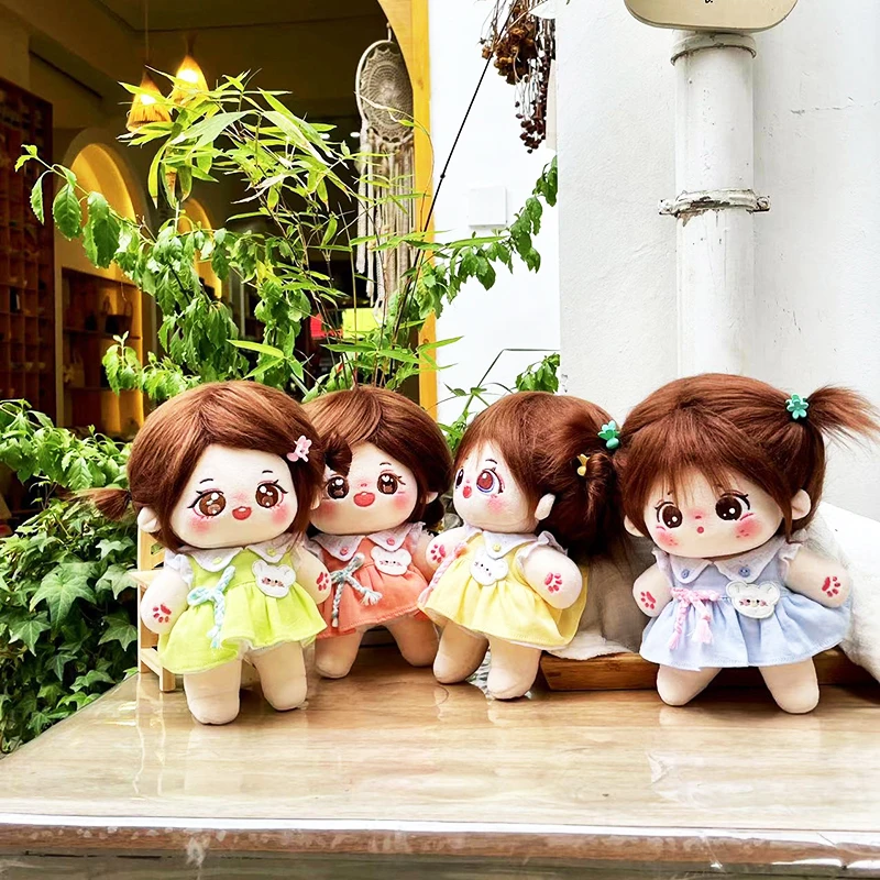 米乐的衣橱原创20cm无属性棉花娃娃公仔娃衣春夏季马卡龙裙子套装