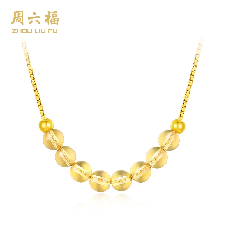 ZHOU LIU FU/周六福珠珠女孩银S925琥珀套链-Y6088-tt
