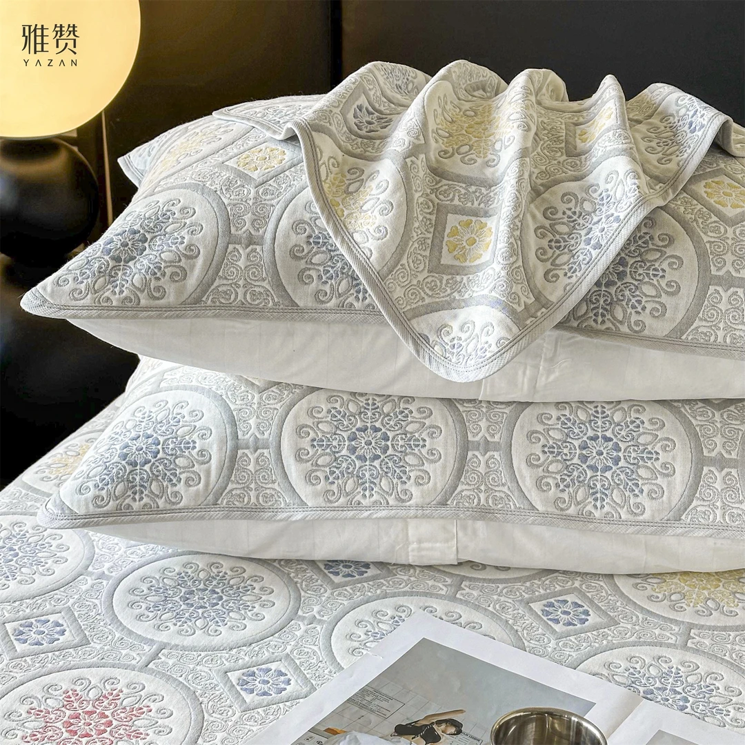 雅赞【2024新款成人枕巾】简约 舒适 透气 双面 轻奢 家用 卧室