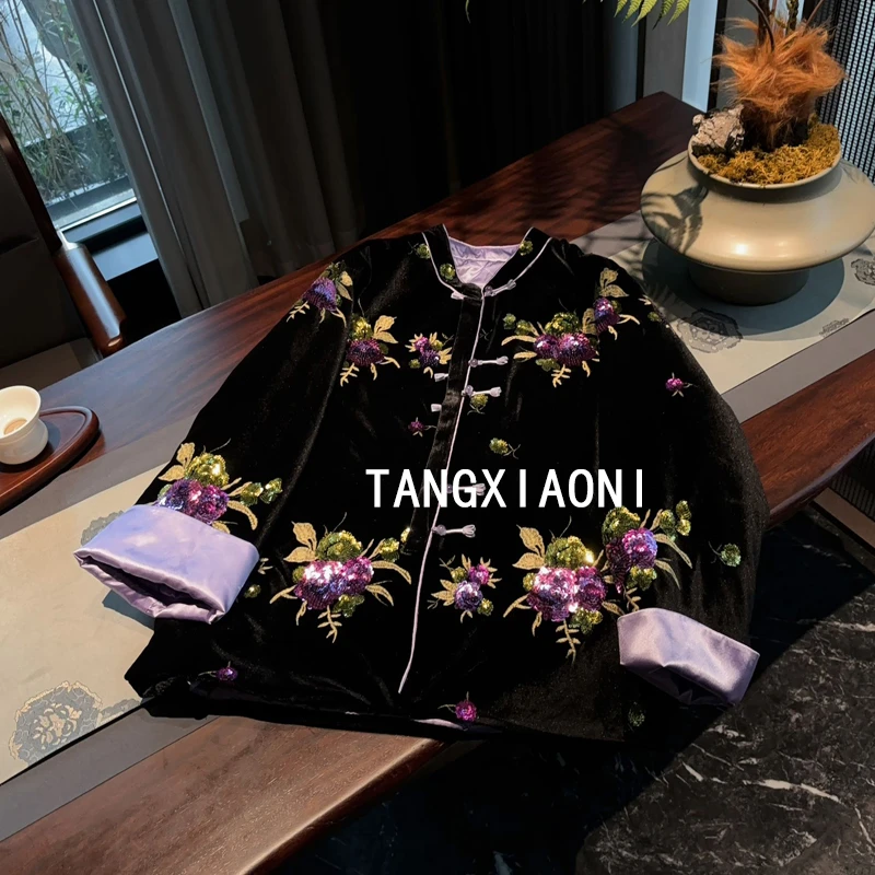 【黑紫韵 】重磅刺绣外套