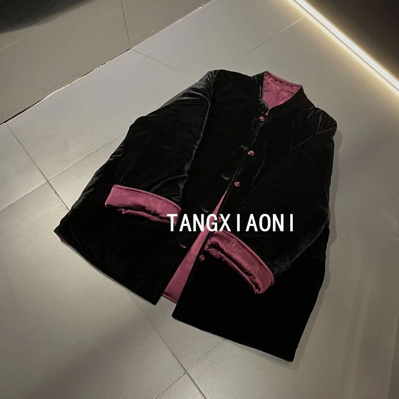 【丝缎紫】 双穿 紫棉衣外套