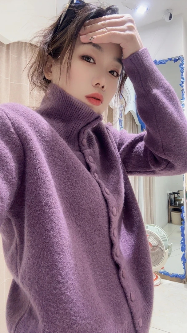 冬季高领针织毛衣上衣 韩系奶气少女款