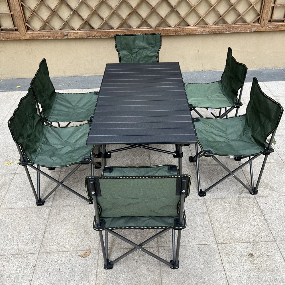 易尔徒户外桌椅套装七件套休闲旅游自驾游烧烤庭院沙滩聚会多人套