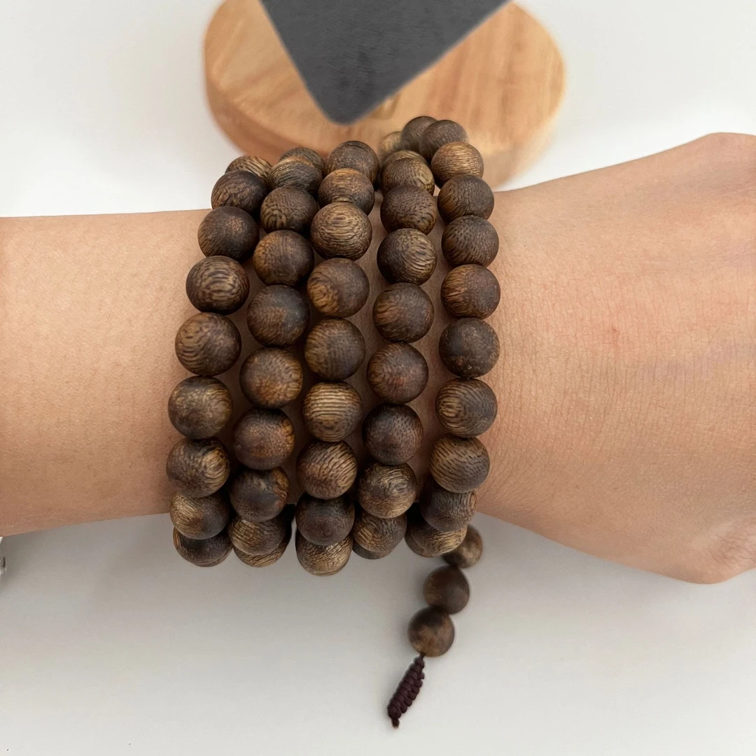 海南莺歌绿奇楠沉香圆珠长手串男女款0.9m（多样性发其一)