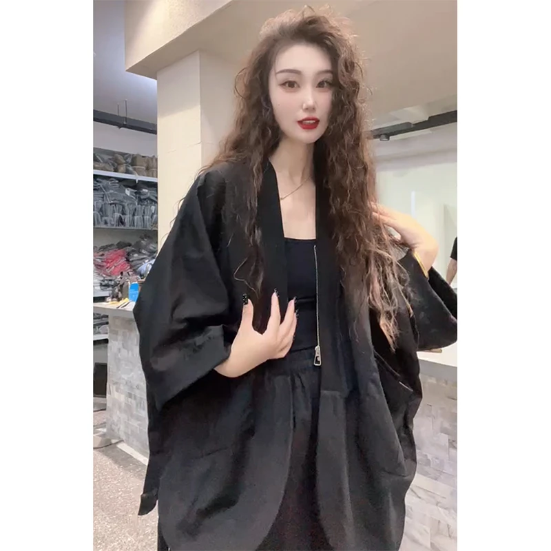 设计款小众宽松大版中长款外套欧货2025秋季新款时尚休闲纯色上衣