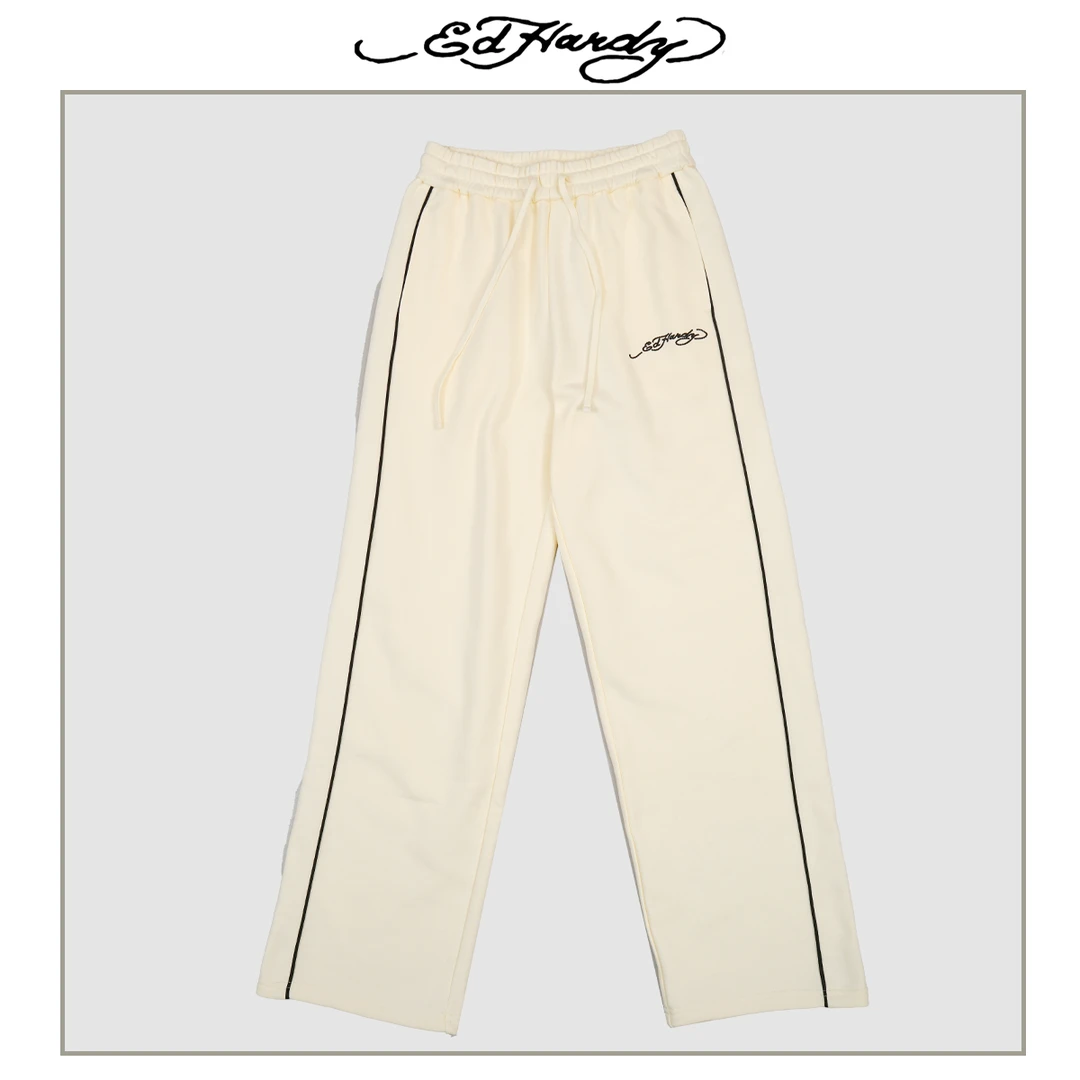 Ed Hardy/埃德哈迪侧边条纹经典小虎头LOGO长裤E1PYW434