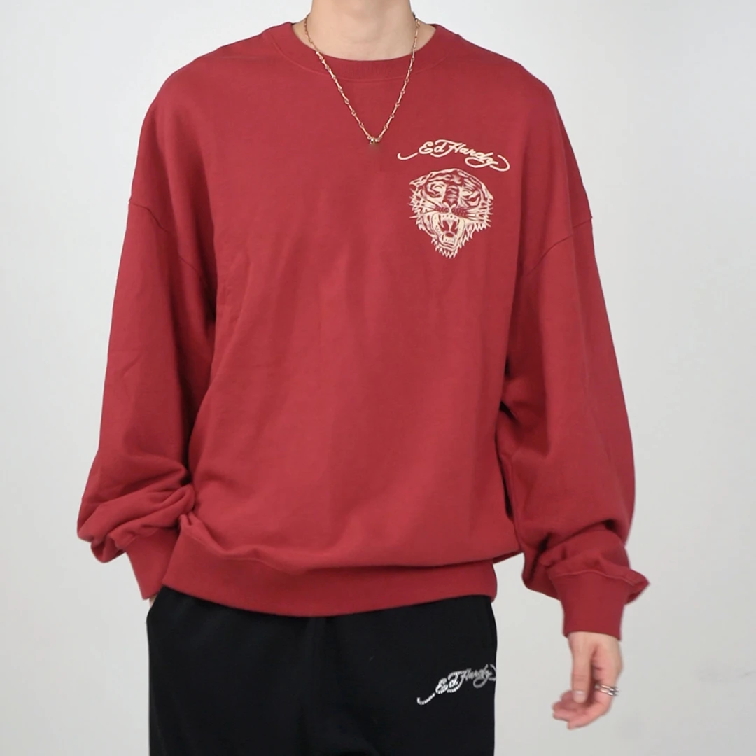 NZ#Ed Hardy/埃德哈迪秋新男女款虎头卫衣E1OTM408