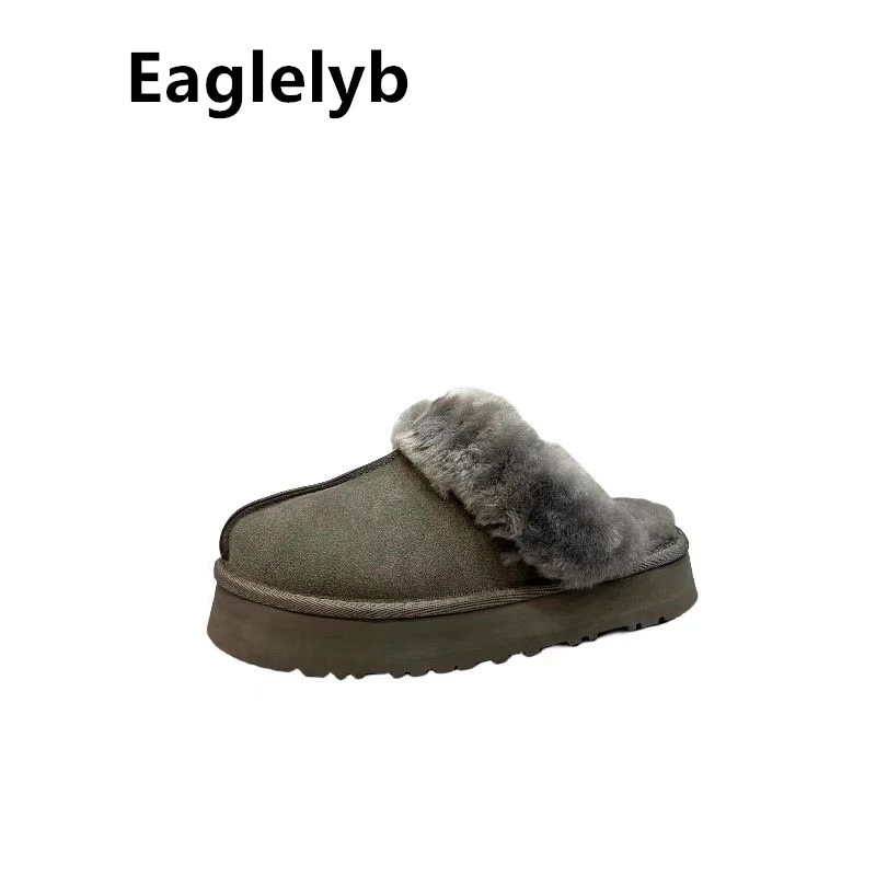 Eaglelyb波哥推荐 皮毛一体 休闲 包头 时尚 厚底保暖 拖鞋