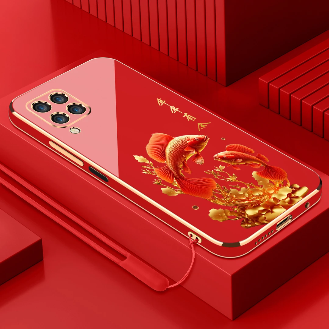 电镀年年有余适用nova6se手机壳防摔硅胶保护壳直边手机套