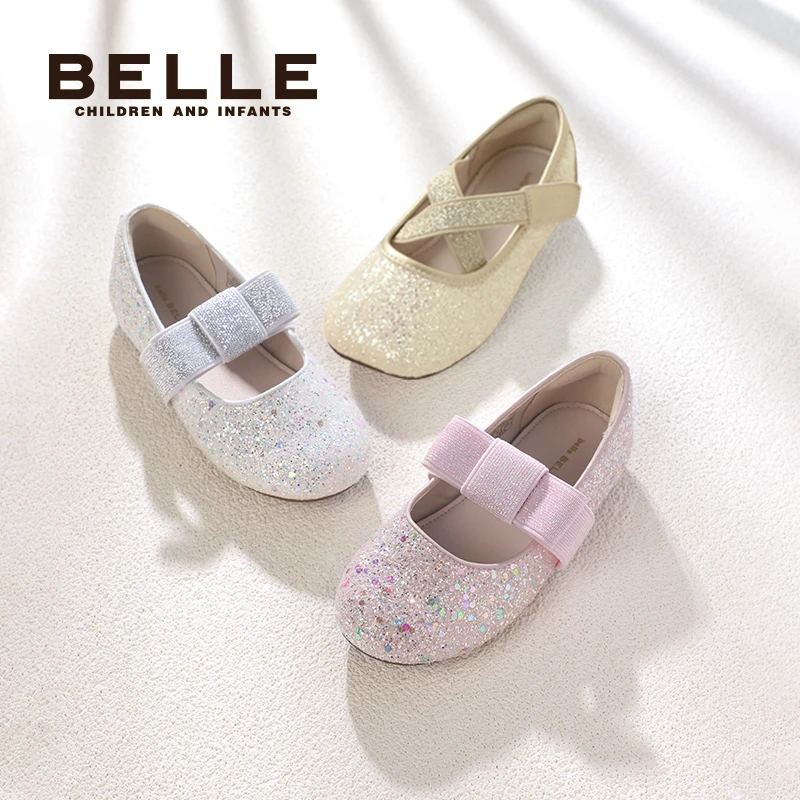 【漫天星辰】百丽童鞋24K新款萌娃时装鞋软底女童时尚公主鞋DE3642