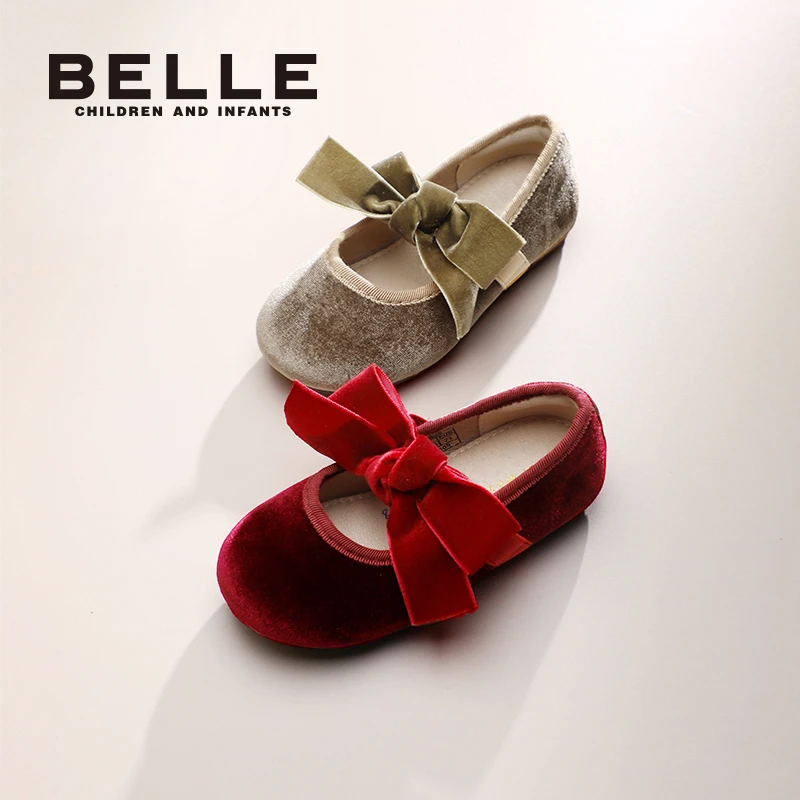 百丽儿童婴儿春秋季软底时尚百搭小女孩小童女宝宝宝休闲鞋DE3995
