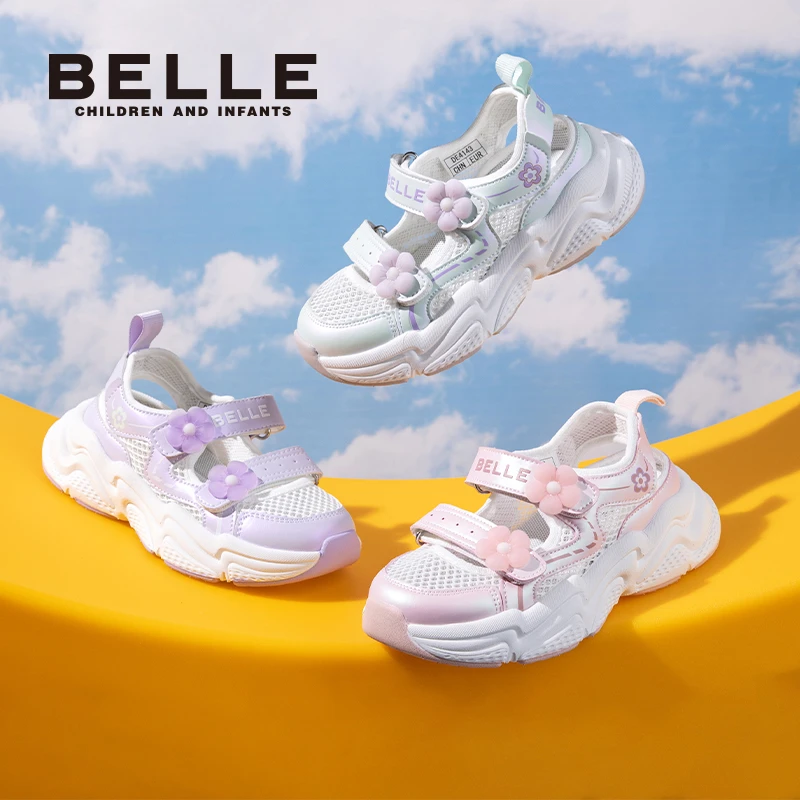 【小花朵】百丽童鞋25春夏新款女童中大童百搭透气软底DE4143