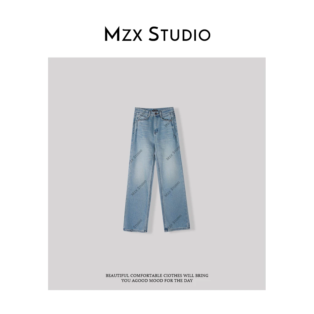 MZX 加绒直筒复古牛仔裤KZ4214-M