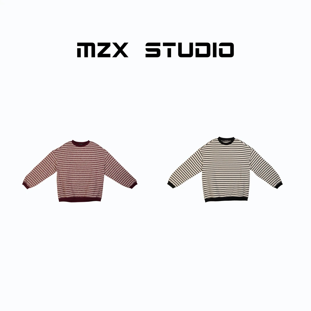 MZX 休闲条纹圆领宽松长袖卫衣SY6291-D