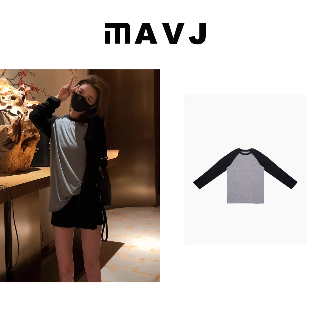 MAVJ夏季撞色拼接长袖T恤SY8836-D