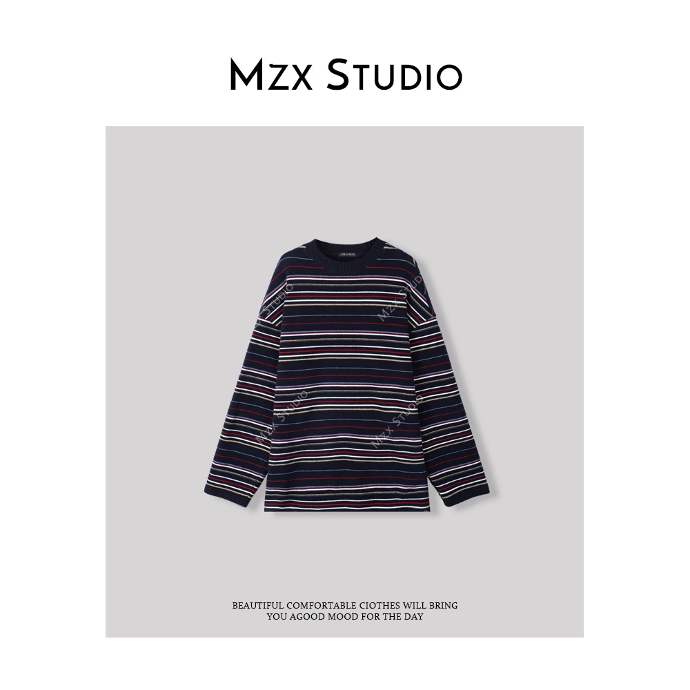 MZX 冬季绒感时尚百搭条纹上衣SY6820-Y