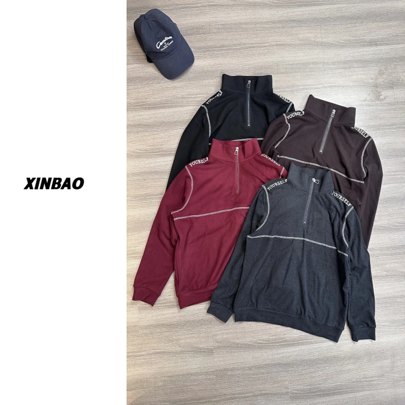 欣宝欧韩大码 秋冬新款时尚字母拉链长袖上衣  9599