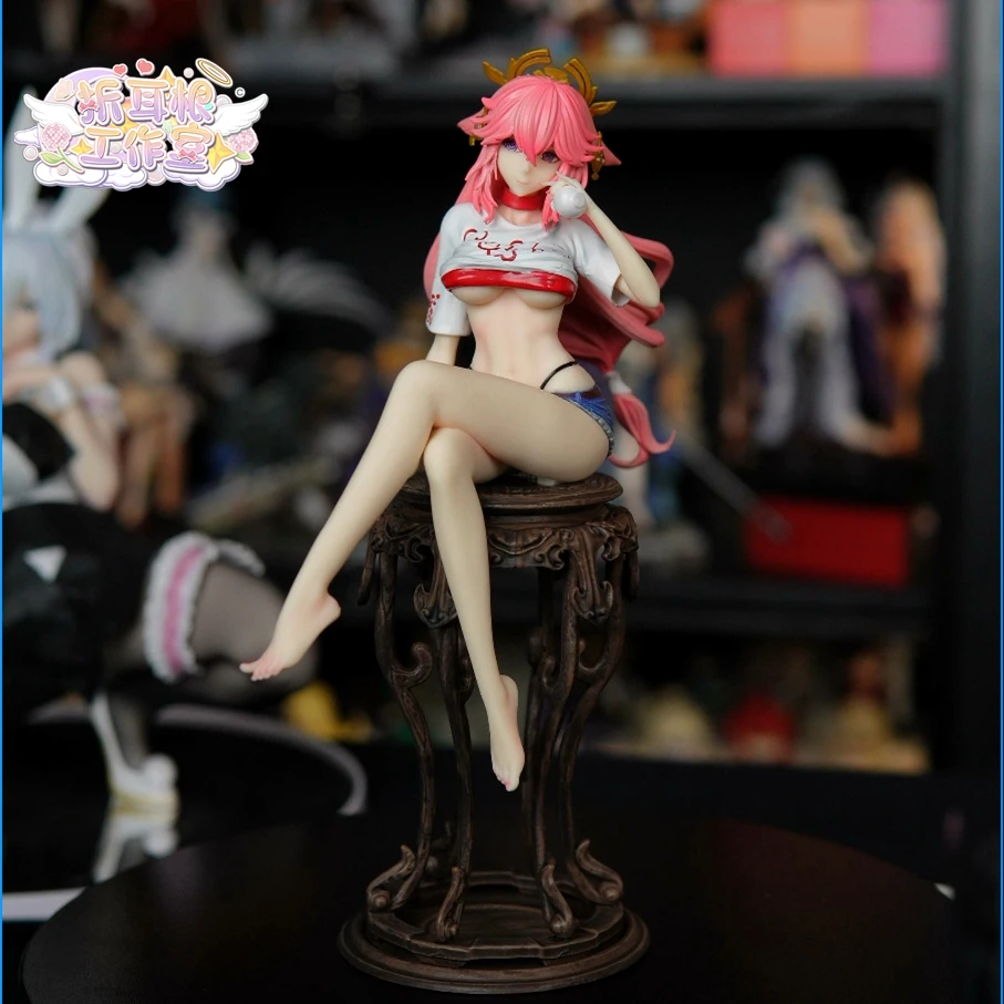 O神 八重神子 坐姿椅子 二次元美少女 模型游戏周边 潮玩摆件