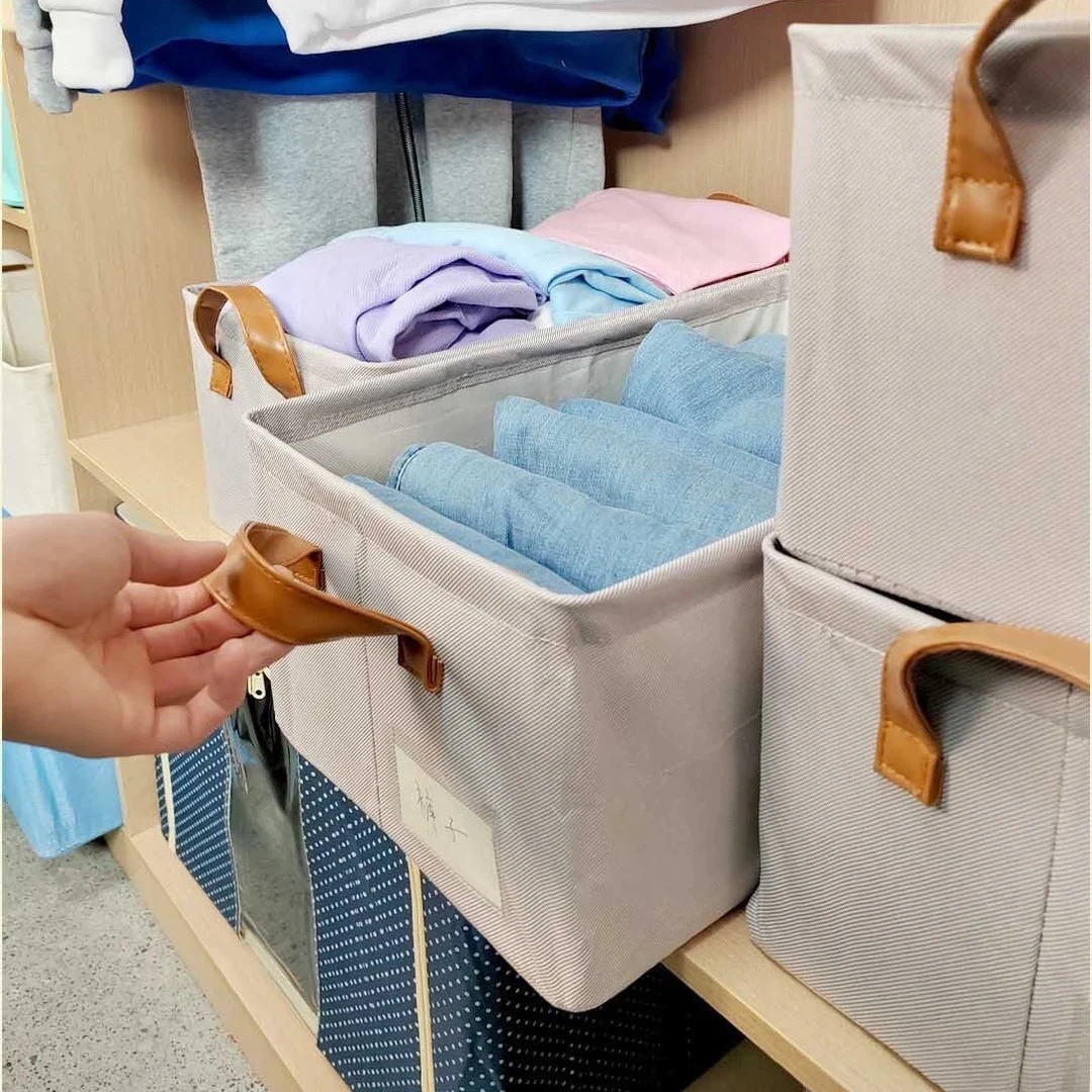 「VIP俊专属拍一发六俊】天竺棉钢架收纳筐天 鹅绒可折叠水洗