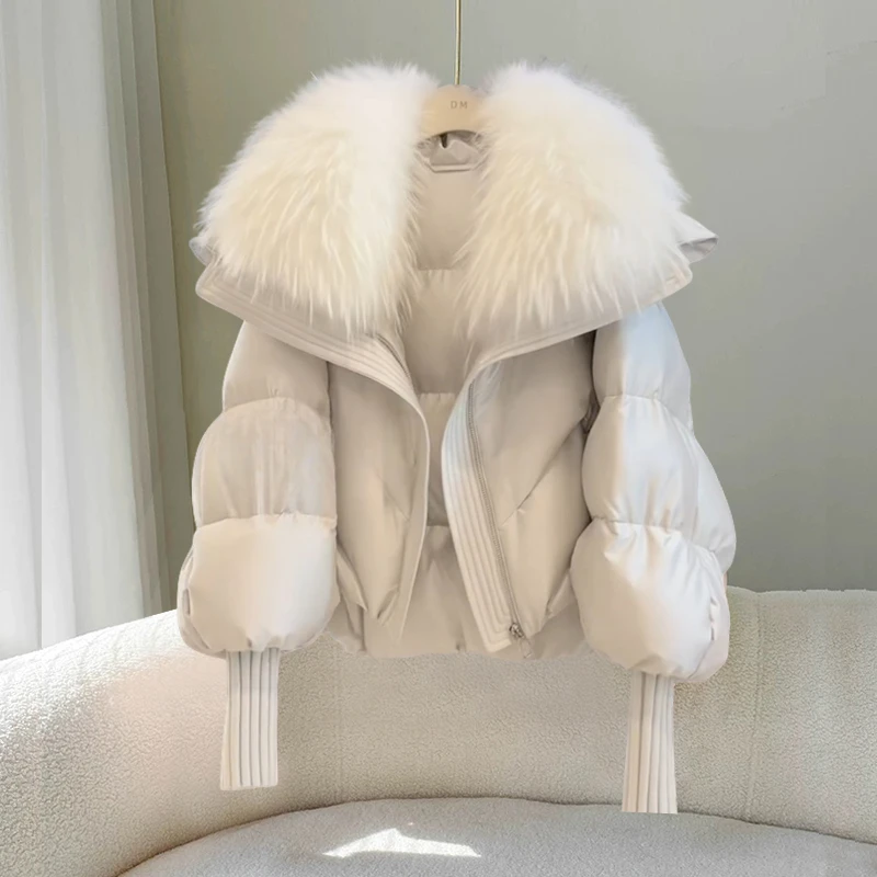 冬季爆款超好看毛领气质棉服女2024爆款高端加厚抗寒保暖面包服潮