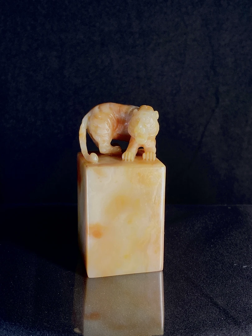 一心印社 书法基础落款 姓名 3.2*3.2*7CM老虎 书法精品篆刻印章