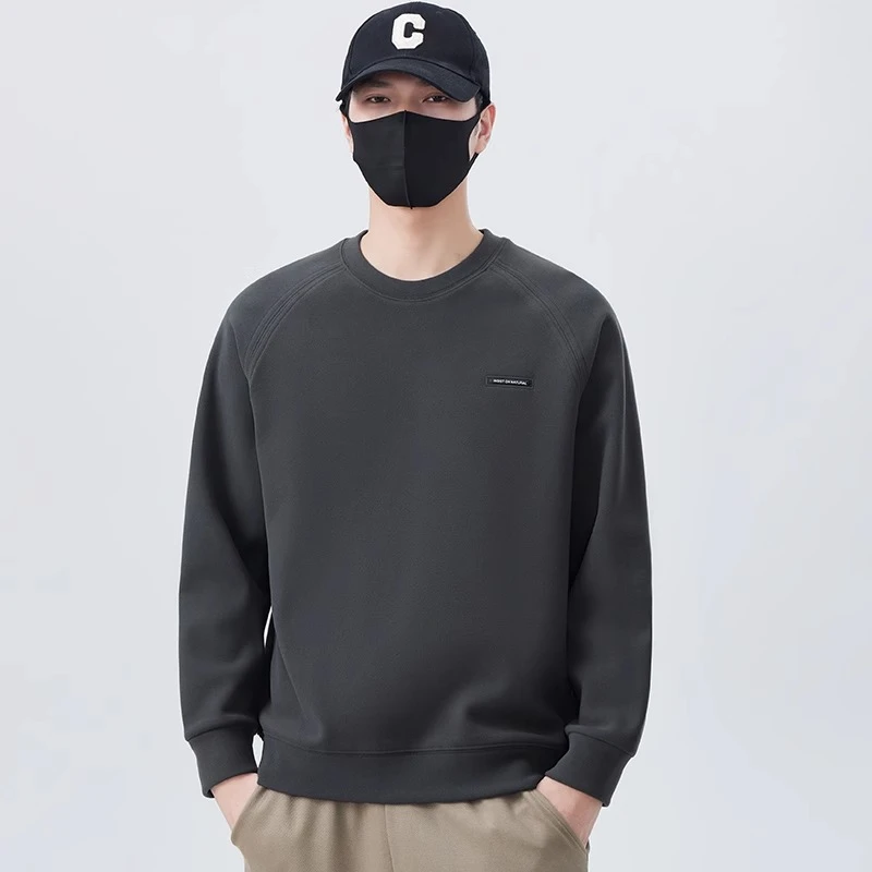 双面德绒卫衣男款秋冬季2025新款加厚保暖长袖内搭打底衫男士T恤