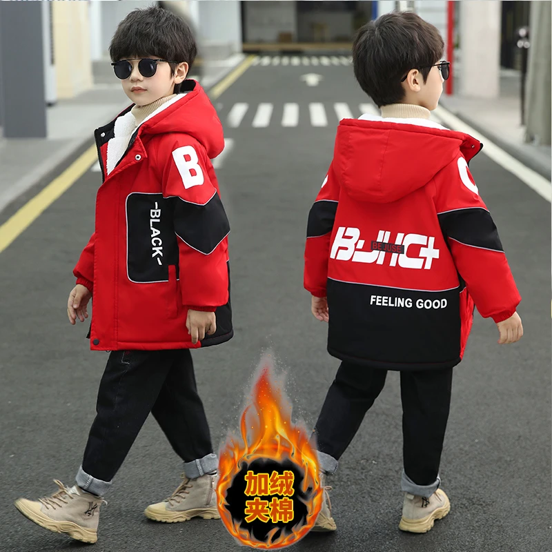 男童外套2024新款秋冬加绒加厚中大童棉袄儿童棉服韩版洋气派克服