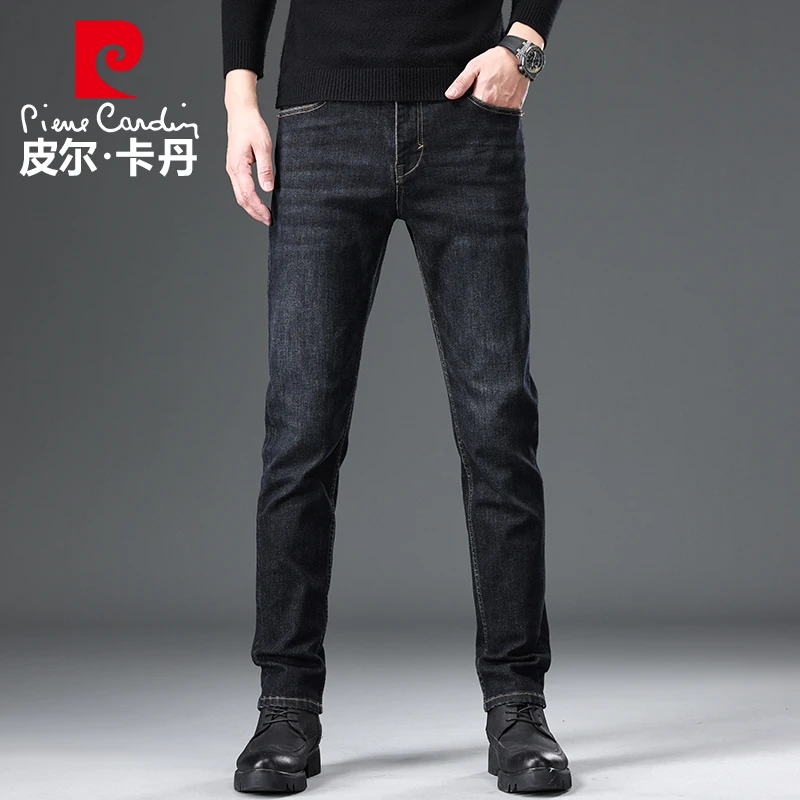皮尔卡丹【春秋款】茶叶碳保暖男牛仔裤子潮流休闲弹力百搭22359