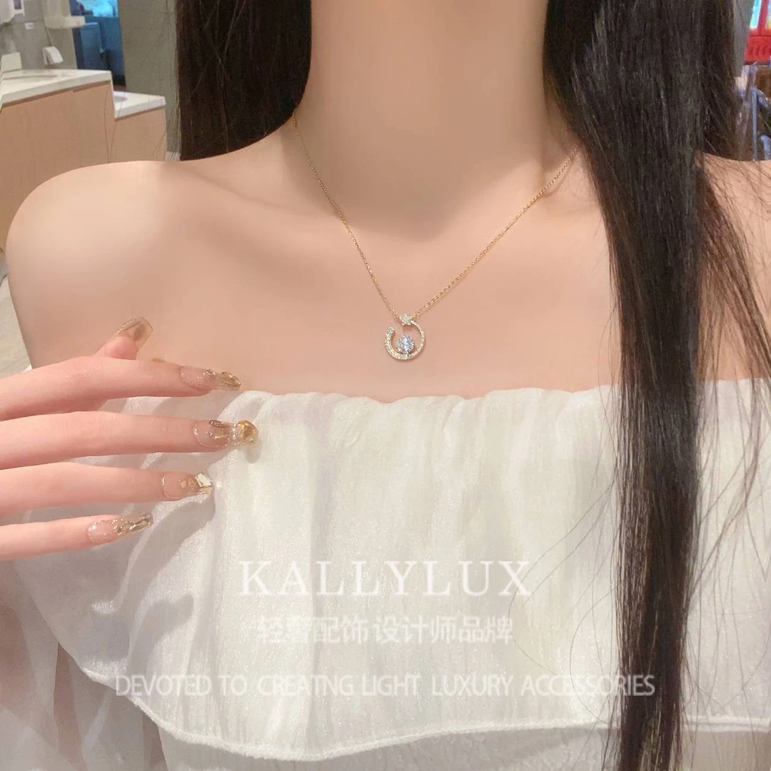 铜合金项链 XL-2020【月之星】小众设计师时尚百搭简约ins精致项链