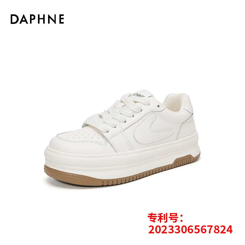 Daphne/达芙妮新款圆头百搭小白鞋休闲鞋时尚厚底潮流ins系带