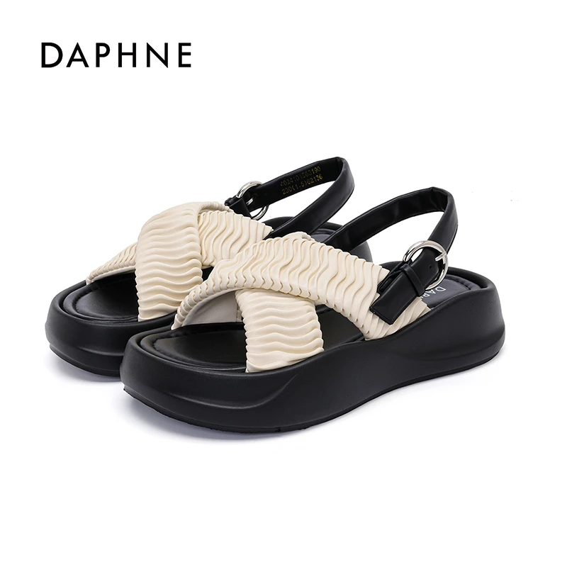 Daphne/达芙妮女鞋2025夏季凉鞋两用厚底增高个性时尚外穿潮流