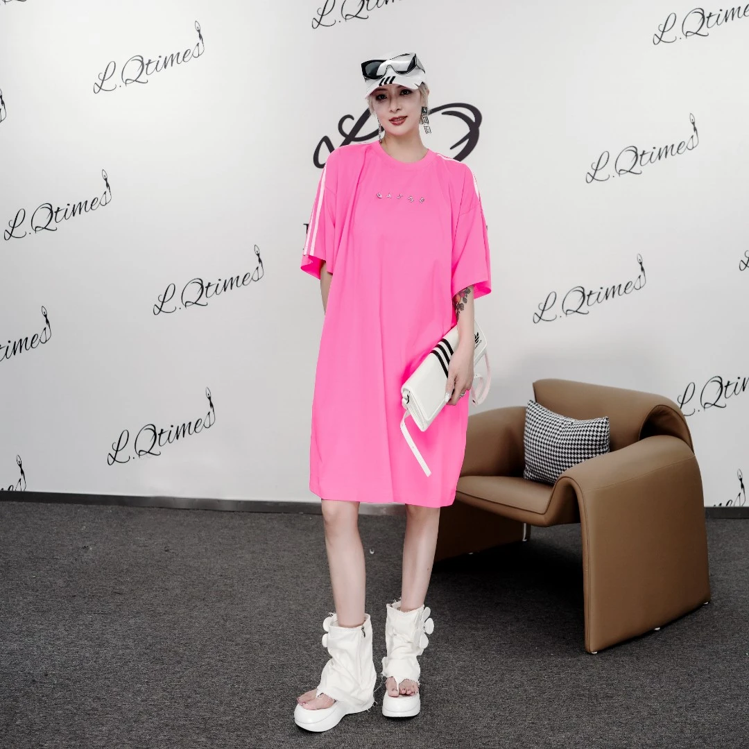 【彤姐】Qtime&减龄显瘦宽松印花时髦随性经典长款T恤上衣23280072