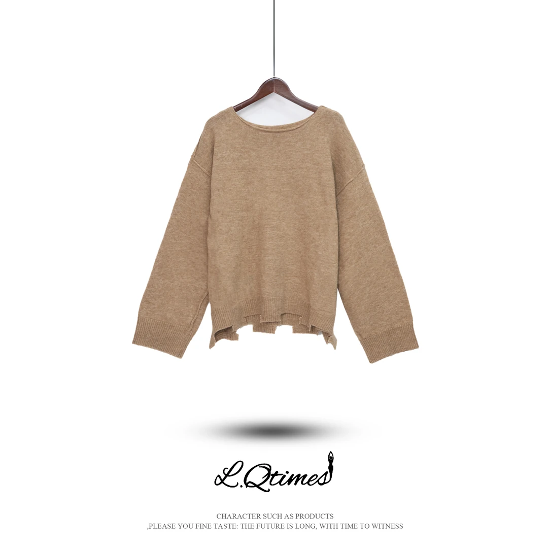 【彤姐】Qtime&时尚休闲气质长袖针织卫衣套装（22491144）