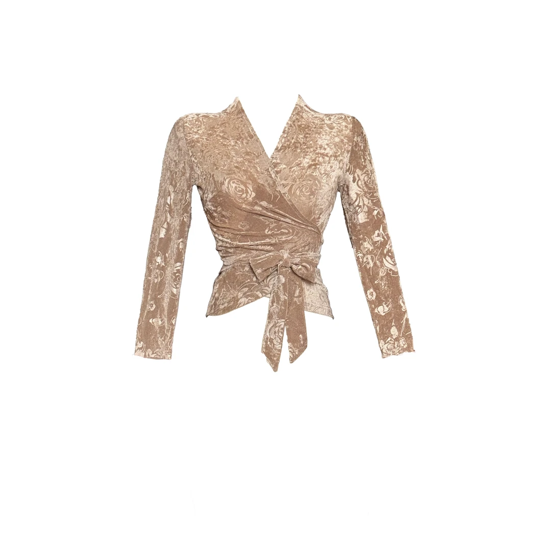 【闪闪推荐】新款随拍纯欲设计小众九分袖百搭上衣SSY1023