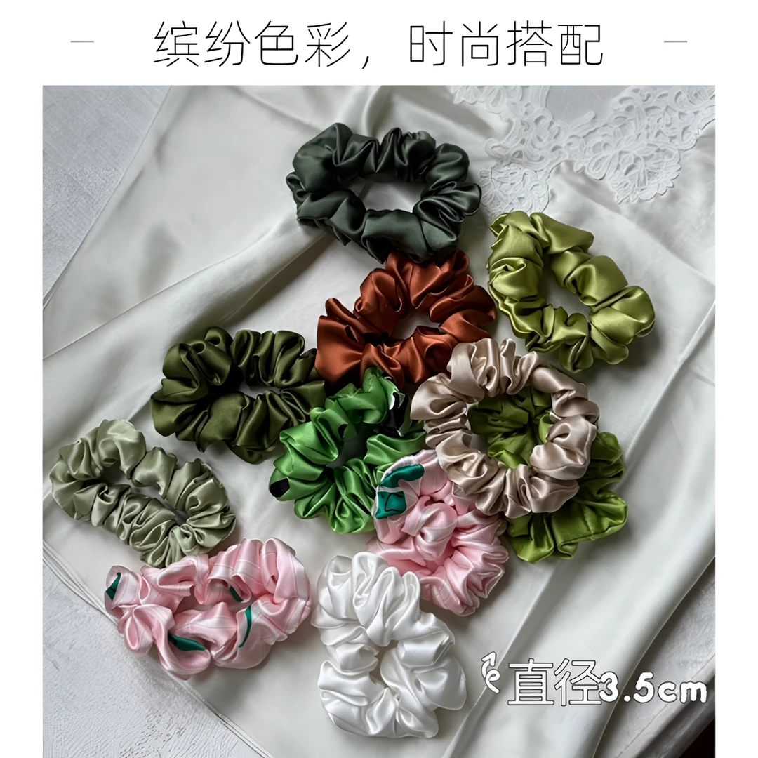 【真丝大肠发圈】19姆米100%桑蚕丝发绳饰品头饰扎头发头绳甜美可爱