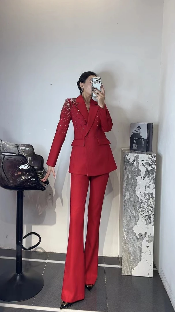 OMG时尚原创，重工烫钻设计款套装