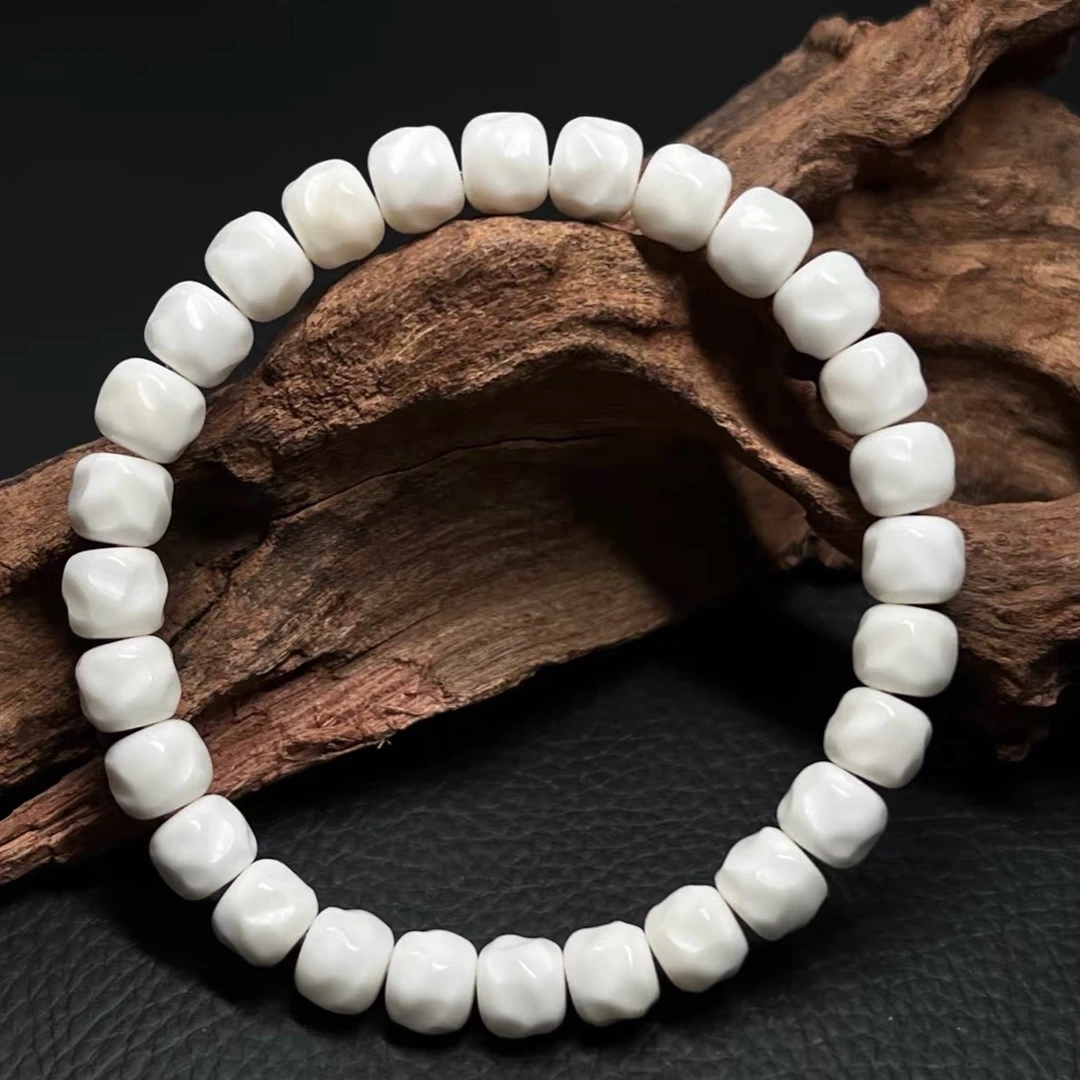 无相单圈真正的白玉菩提雕刻无相单圈非菩提根文玩菩提子手串