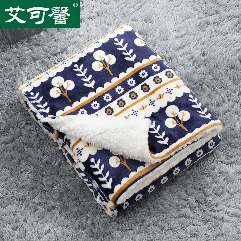 法兰绒小毛毯单人午睡办公室加厚盖腿春季双层宝宝珊瑚绒小盖毯子