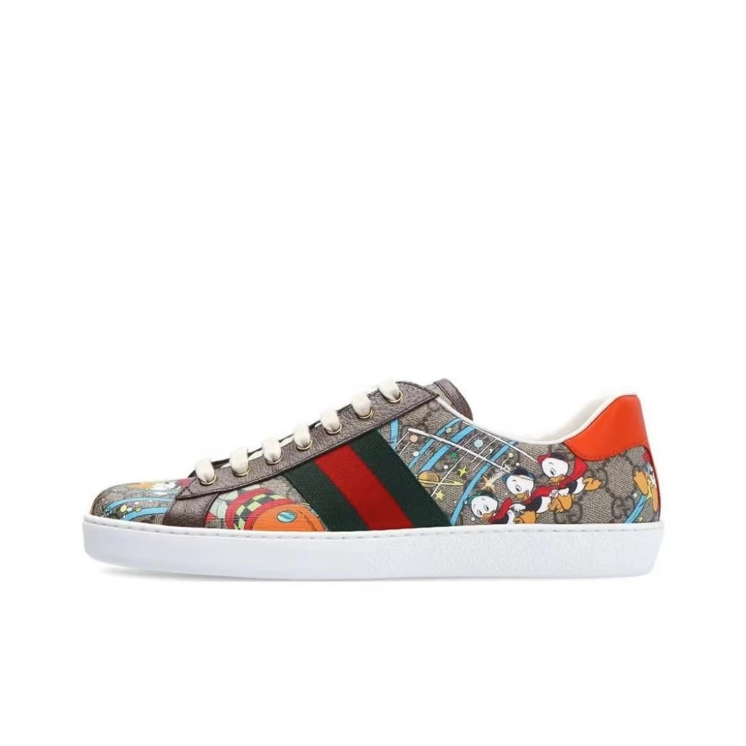 全新未使用 GUCCI/古驰 女 ACE唐老鸭联名老花休闲时尚板鞋运动鞋