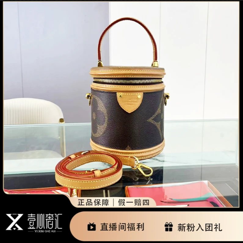 95新 LouisVuitton/路易威登 大logo发财桶经典手提斜挎包