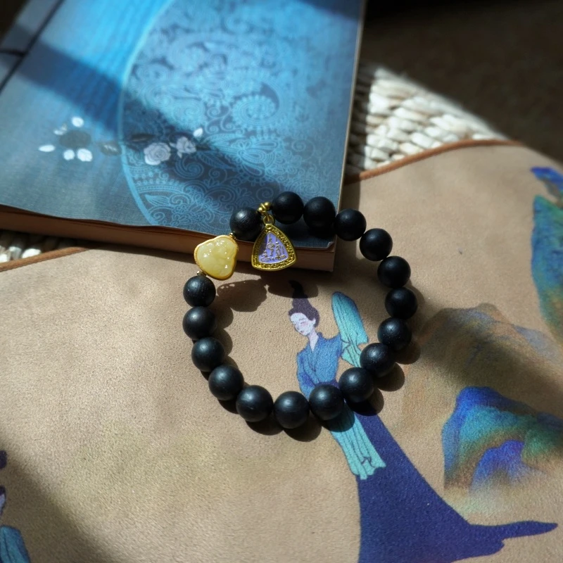 善念 天然国风佛珠小叶9分沉10mm男女手串黑油降真香（双11回馈）