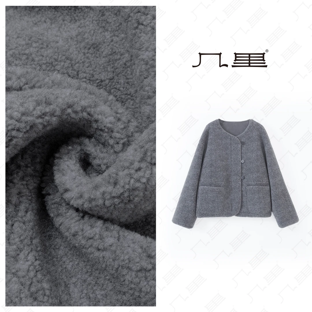 （几里）休闲气质百搭纯色毛呢短外套 衣长59 胸围120 1103193