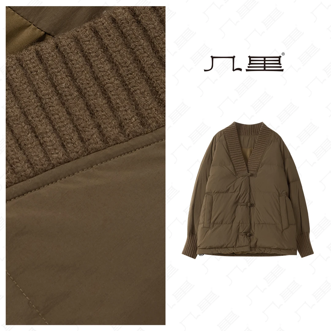 （几里）纯色简约贵气百搭羽绒服 衣长69 胸围134 1100885