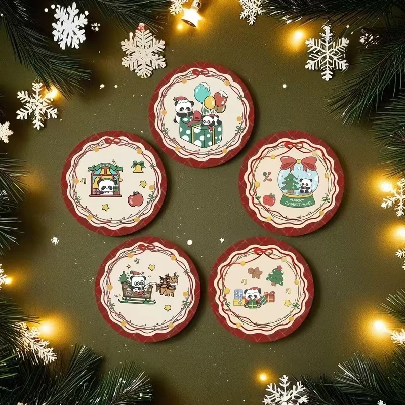 【到手五张】圣诞吸水硅藻泥餐垫防烫隔热垫高级感碗盘垫咖啡垫茶垫